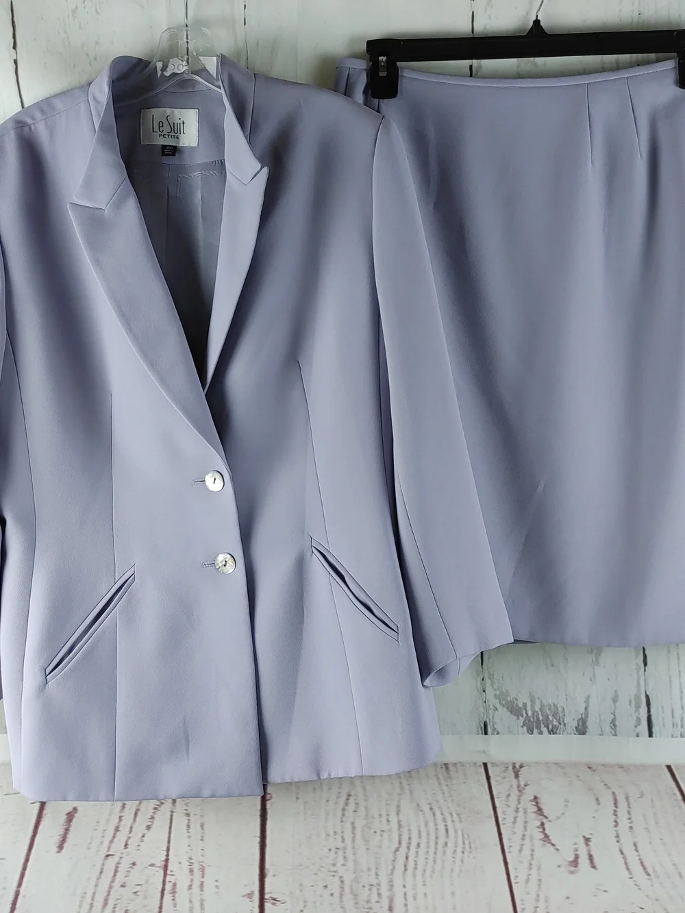 Le Suit Women's Lavender Two-Piece Blazer & Skirt Set